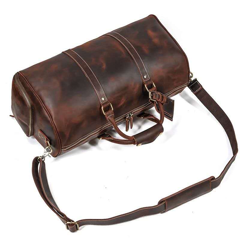 Vintage Leather Travel Duffle Bag-Original Leather