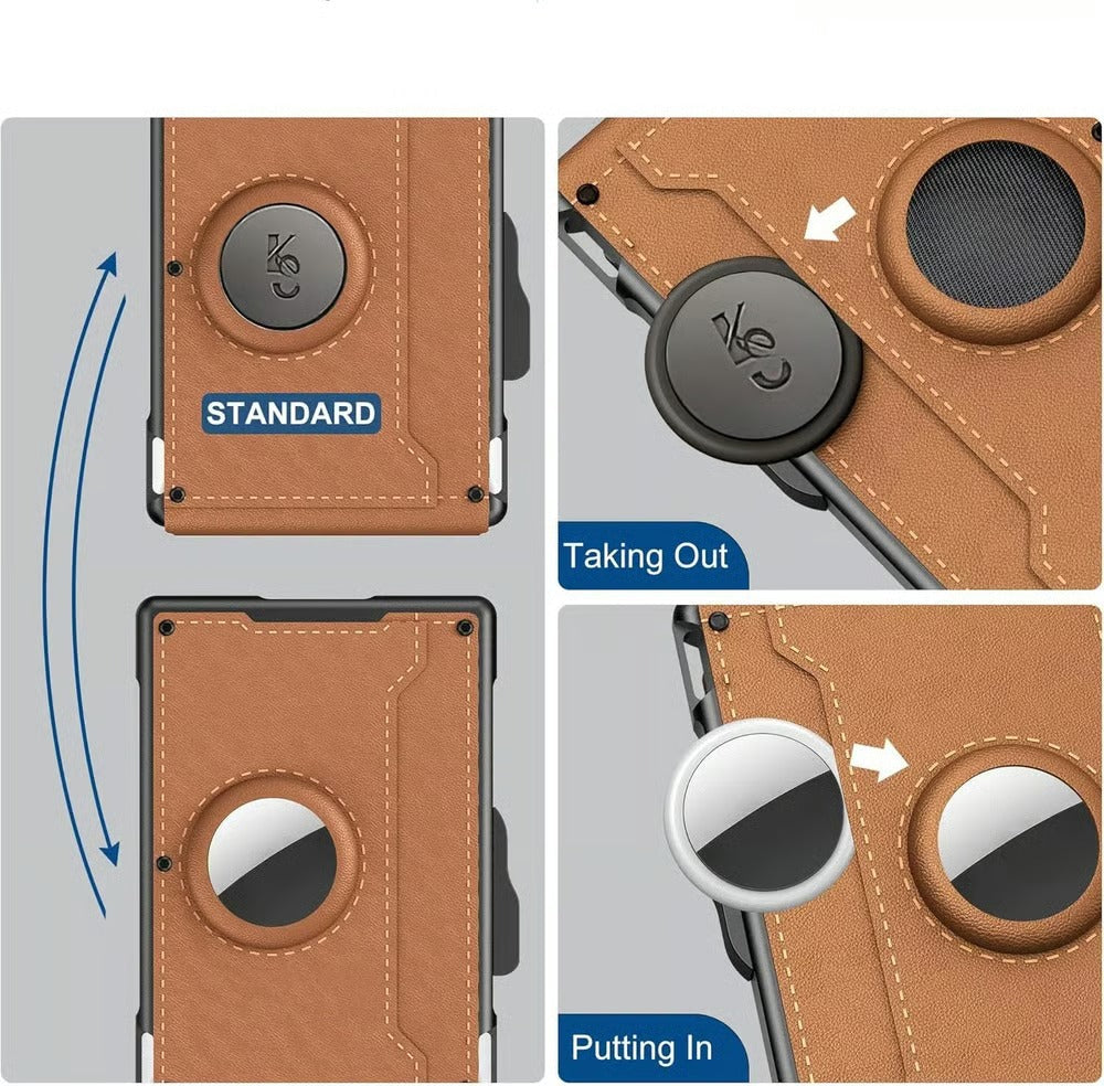 🔥Hot Sale -49% OFF!✨Wallet for Men - With Pop Up Aluminum Case Money Clip Slim Leather Slots Credit Card Holder RFID Blocking Bifold Minimalist Wallet