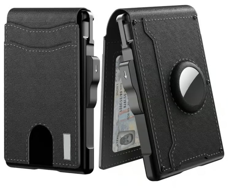 🔥Hot Sale -49% OFF!✨Wallet for Men - With Pop Up Aluminum Case Money Clip Slim Leather Slots Credit Card Holder RFID Blocking Bifold Minimalist Wallet
