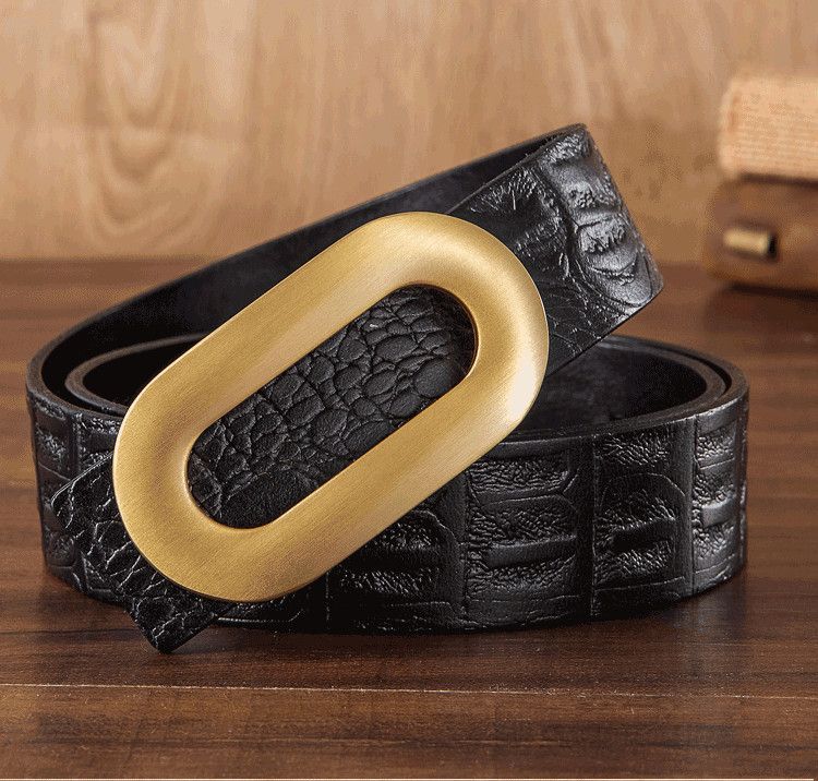 Vintage Oval Buckle Leather Belt-Original Leather Belt