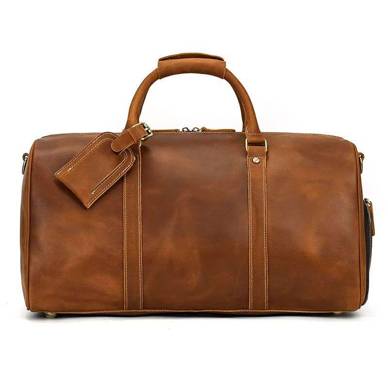 Vintage Leather Travel Duffle Bag-Original Leather