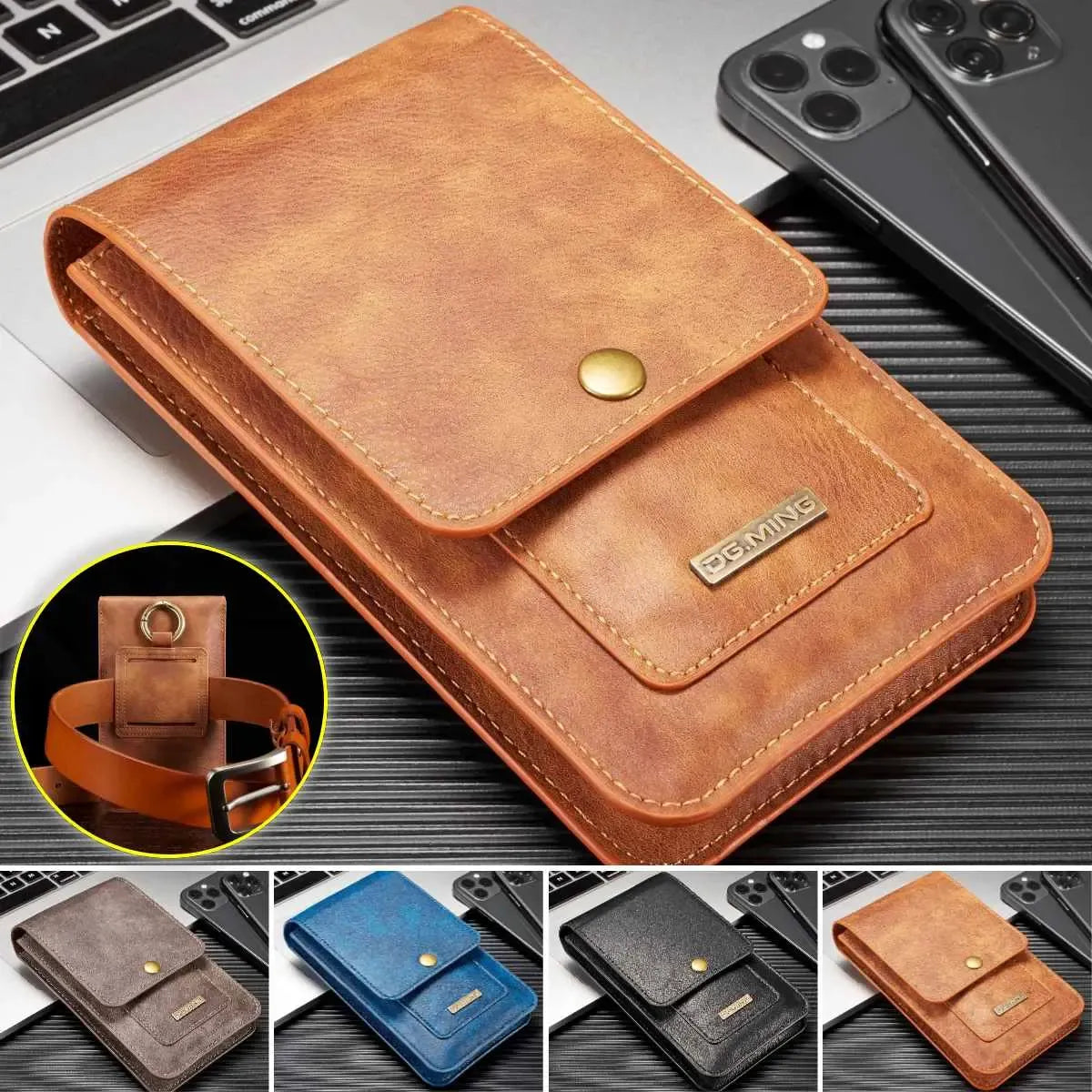 Men's Genuine Leather Retro Belt Bag