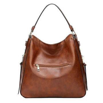 Luxury Leather Hobo Anti-Theft Handbag + Free Pouch Wallet